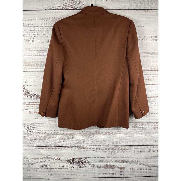 Vintage Pendleton Blazer Women's 6 Petite Brown 100% Wool One Button Made USA - Picture 7 of 9